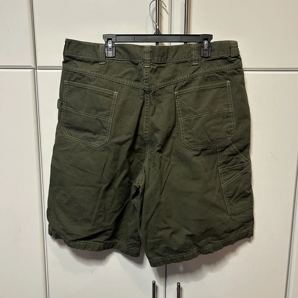 Old Navy Mens Olive Green Carpenter Shorts Size 42 Cotton Canvas Utility